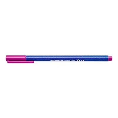 Obrázek STAEDTLER Fixy triplus color, červenofialová, trojhranná, stabilní, neohromující špička, šířka linky cca 1 mm, vhodné pro děti, vysoká kvalita Made in Germany, 10 fibre tip pens v kartonovém pouzdře, 323 61