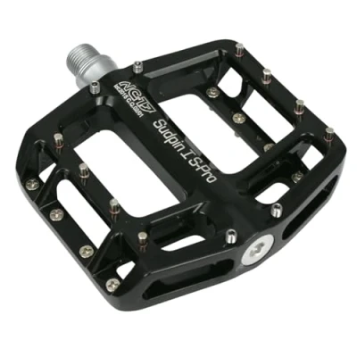 Obrázek NC 17 Pedály Sudpin I S pro Aluminium Platform horské kolo BMX Pedál přesné ložisko + Cr Mo osa vč. náhradních kolíků, černé