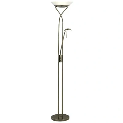 Obrázek BRILLIANT Lampa Ollie LED stropní svítilna čtecí rameno mosaz antická 1x 18 W integrovaná (SMD), (1600 lm, 3000 K) světlo a na čtení nastavitelné pomocí otočného stmívače