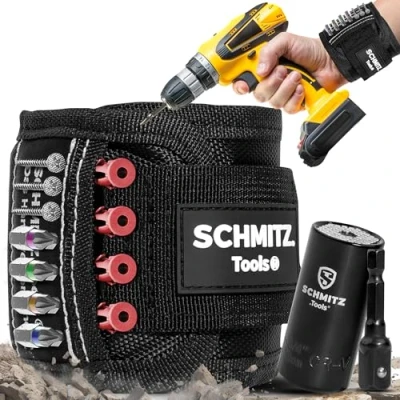 Obrázek SCHMITZ.Tools dárky pro muže dárek ke dni otců tatínka magnetický náramek řemeslníky s 15 silnými magnety vychytávka Den otce mužů