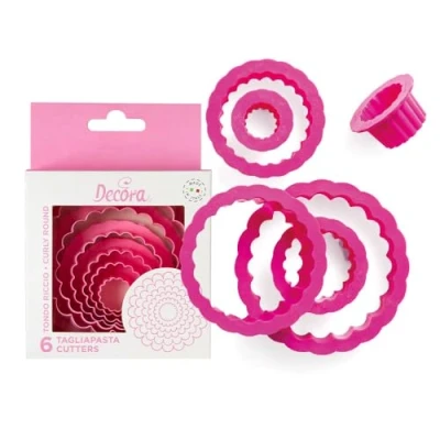 Obrázek DECORA 0255301 AUSSTECHER Set RUND GEWELLT, 6 TLG cm 1,5/2,5/3,5/5/6,5/8