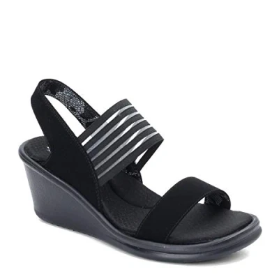 Obrázek Skechers Dámské klínové sandály Rumblers Sci fi, Black Mitobuck Gore Trim