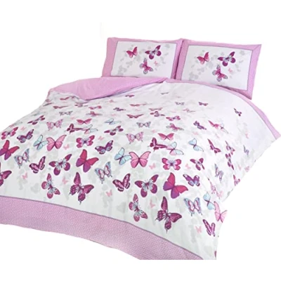 Obrázek Art Flutter ložní prádlo s motýly pro jednolůžko, bavlna a polyester, růžová bílá