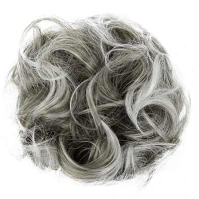 Obrázek CAISHA Scrunchie příčesek gumička do vlasů drdol zahuštění velká Emilia vlnitá neuspořádaná DM15 cm šedá Mix G19E