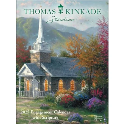 Obrázek Thomas Kinkade Studios 12 Month 2025 Monthly/Weekly Engagement Calendar with Scr: Original Andrews McMeel Tischkalender [Kalendar] (Agenda Ringbuch)
