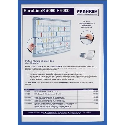 Obrázek FRANKEN Držák na dokumenty Frame It X tra!Line, DIN A3, magnetický, modrý, ITSA3M 03