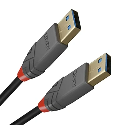 Obrázek LINDY 36751 Anthra Line USB 3.0 Kabel Typ Stecker A/A, 1 m, Schwarz