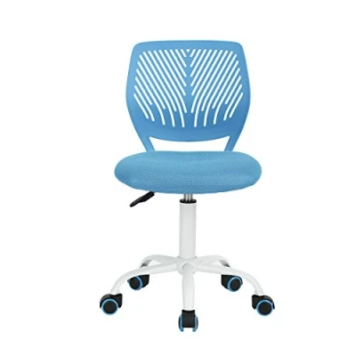 Obrázek Homy Casa Židle k psacímu stolu Nastavitelná otočná kancelářská židle látkové sedadlo Ergonomická pracovní bez loketní opěrky modrá