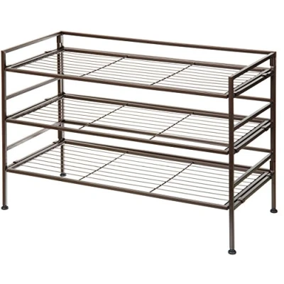 Obrázek Amazon Basics 3vrstvý botník pro 9 párů, hnědý, 68 d x 32 š 47,5 v cm