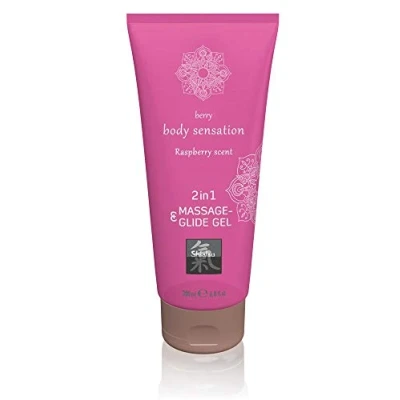 Obrázek Shiatsu Masážní olej a lubrikační prostředek Raspberry Scent, 200 ml, pro erotické masáže perfektní pocit klouzání