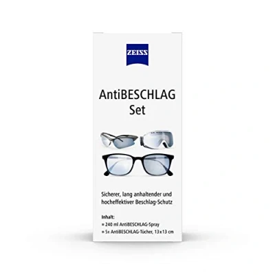 Obrázek ZEISS Sprej proti mlžení s obsahem 240 ml včetně 5x hadříků zamlžení pro dlouhodobou ochranu zamlžování i při vysoké vlhkosti vzduchu