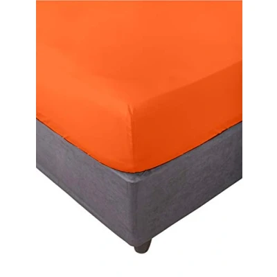 Obrázek Miracle Home Spannbettlaken, bequem, Anti Pilling Weiches und bequemes elastisches Spannbetttuch, 50% Baumwolle Polyester, Orange. 200 x