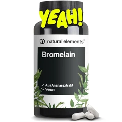 Obrázek Bromelain 400 mg (2000 F.I.P) 90 kapslí odolných žaludečním šťávám přírodní extrakt z ananasu laboratorně testováno, vysoká dávka a vyrobeno v Německu