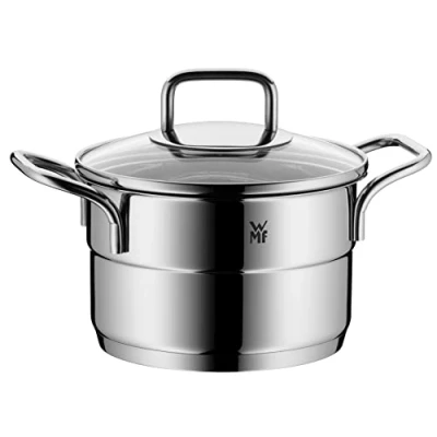 Obrázek WMF malý hrnec na vaření 16 cm, stohovatelný, indukční hrnec, vhodný pro všechny běžné typy sporáků, vč. indukce, Cromargan nerezová ocel leštěná, do myčky