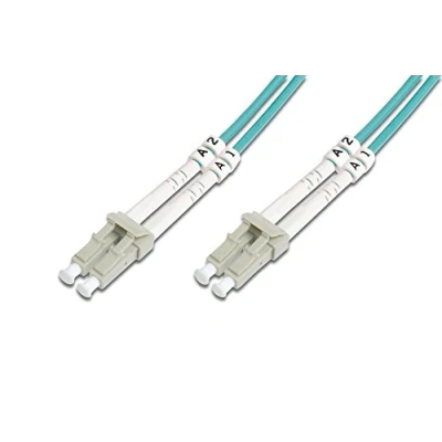 Obrázek DIGITUS DK 2533 10/3 kabel z optických vláken OM3 10 m LC na Duplex LWL 1/10/40/100 Gbit/s MM Multimode optický LAN typ vlákna: 50/125 µ tyrkysová (Aqua)