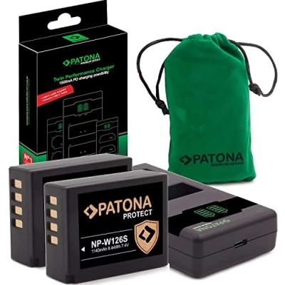 Obrázek PATONA V1 Protect 2X baterie NP W126s (1140 mAh) vč. NTC senzoru a krytu s PD Performance USB nabíječkou 161957 (max. 1000 mA) X M5 S10 T50 atd.