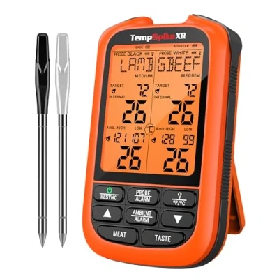 Obrázek ThermoPro TempSpike Wireless Meat teploměr Digitální grilovací se 2 vzorky počitatelného pracího teploměru vaření pro udírny BBQ Kitchen