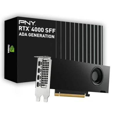 Obrázek PNY NVIDIA RTX 4000 SFF Ada Generation 20GB GDDR6 PCI Express 4.0 Dual Slot, Low Profil 4X MiniDisplayPort, 8K Support, ultra aktivní ventilátor