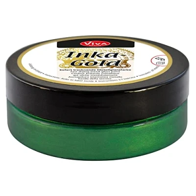 Obrázek Viva Decor Inka Gold 62,5g (Smaragd) Einfach auftragbare, wachshaltige Metallic Polierpaste. Schnell Trocknender Metallglanz, Hochglanz Effekte für DIY. Dekorpaste Holz, Ton &amp; Terracotta