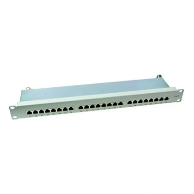 Obrázek LogiLink Professional PrimeLine Cat.6 (250 MHz) Patchpanel rozdělovací pole, 19&quot;, STP (stíněný) 24 Port (RJ45) NP0040A, světle šedá