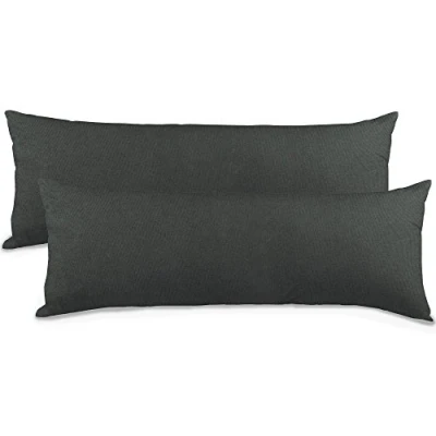 Obrázek aqua textil Classic Line povlak na polštář 2dílná sada 40 x 200 cm antracit šedá bavlna pro spaní boku polštář,