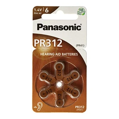 Obrázek Panasonic Baterie pro naslouchátka PR312 (balení 10 blistrů 60 baterií)