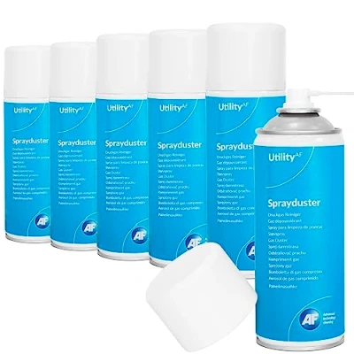 Obrázek AF ADU400UT nevratně hořlavý čisticí sprej bez FCKW, odstraňuje prach a nečistoty, 400 ml, 6 kusů, modrá