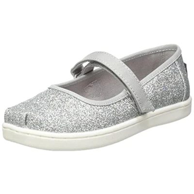 Obrázek TOMS Unisex Tiny Mary Jane Navy Slip On Sneaker, stříbrná