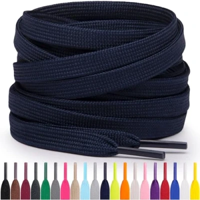 Obrázek Miscly Flache Schnürsenkel, in verschiedenen Längen und Farben erhältlich (91 cm, Marineblau)