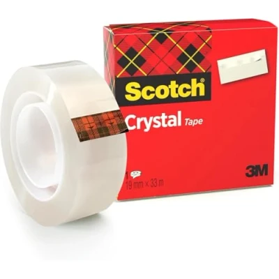 Obrázek Scotch Crystal lepicí páska, transparentní, 1 role, 19 mm x 33 m univerzální páska pro opravy, uzavírání dokumentů