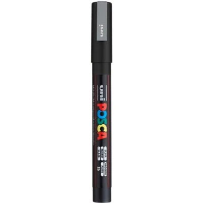 Obrázek uni ball PX17939000 POSCA 186582 zvýrazňovač s jemným kulatým hrotem, stříbrné