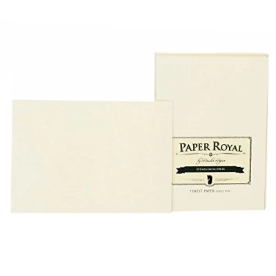 Obrázek Rössler Papier 2052831008 Paper Royal balení jednotlivých karet DIN A6, 20 kusů, žebrované chamois