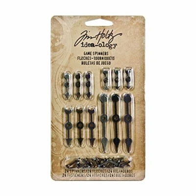Obrázek Tim Holtz Idea Ology Game Spinners with Fasteners 0.75 to 2.25 inch 2, Pack of 4 Antique Nickel/Brass and Copper