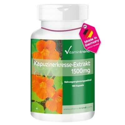Obrázek Extrakt z nasturtium 1500 mg 180 kapslí ! PŘEDPORADA 3 ONATS! Vegan 10krát koncentrovaný Vitamintrend®
