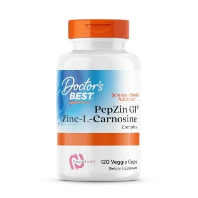 Obrázek Doctor&#039;s Best, PepZinGl, komplex zinku L karnosinu, 120 veganských kapslí, laboratorně testováno, minerály, bez lepku, sóji, vegetariánské
