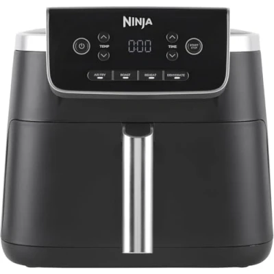 Obrázek Ninja horkovzdušná fritéza PRO Air Fryer, 4,7l fritéza, s jedním košem, 4 v 1, na 1 2 porce, digitální, vaření z mraženého, nepřilnavá zásuvka a koš sušenky,