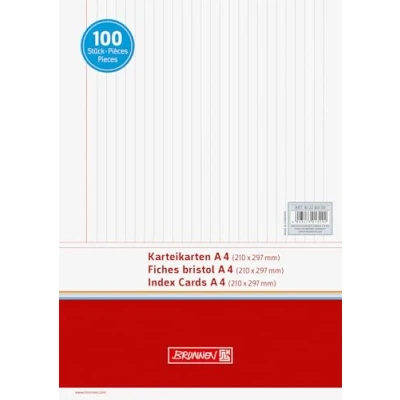 Obrázek Brunnen 102240100 Kartotéční karta (A4 linkovaná, 100 kusů, zavařená) bílá