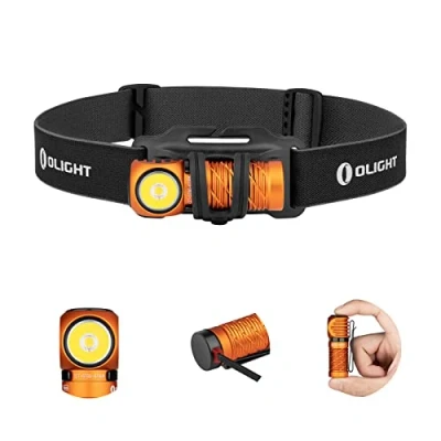 Obrázek OLIGHT Perun 2 Mini LED čelovka 1100 lumenů 150 metrů, USB dobíjecí EDC kapesní svítilna s červeným světlem, 5 světelných režimů vodotěsná čelenkou pro kempování, běh, nouzové případy,