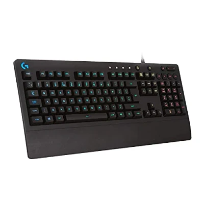 Obrázek Logitech G213 Prodigy Gaming Tastatur, RGB Beleuchtung, Programmierbare G Tasten, Multi Media Bedienelemente, Integrierte Handballenauflage, Spritzwassergeschützt, US QWERTY Layout Schwarz