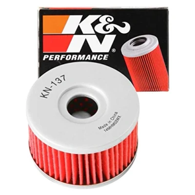 Obrázek K&amp;N Powersports olejový filtr kartuše 60 x 37 mm kompatibilní s Suzuki (KN 137), červená
