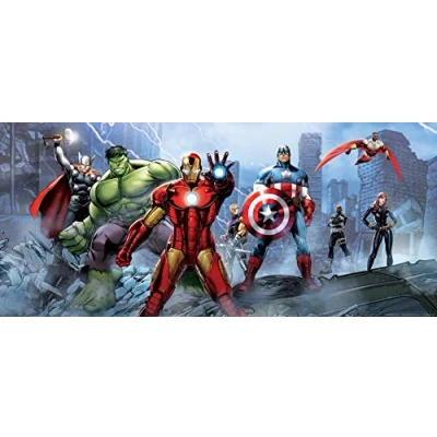 Obrázek AG Design FTDh 0628 Avengers Marvel, Papír Fototapeta Dětský pokoj 202 x 90 cm 1 díl, papír, multicolor, 0,1