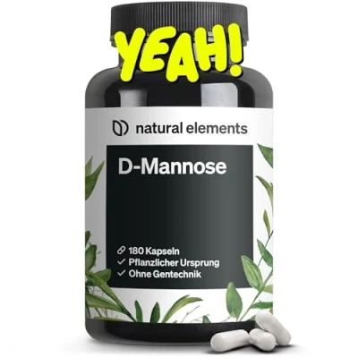 Obrázek D manóza 180 kapslí 1800 mg v denní dávce veganská, optimální dávkování, bez nežádoucích přísad vyrobeno Německu a laboratorně testováno