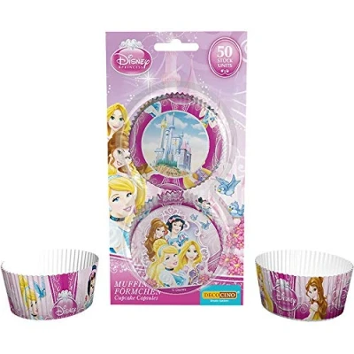 Obrázek Decocino formičky na muffiny Princess Ø cca 5 cm, 50 ks Disney z papíru, ideální pečicí dekorace pro a cupcaky, např. k dětským narozeninám