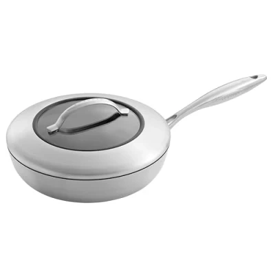 Obrázek Scanpan CTX pánev na dušení s poklicí 26 cm 5vrstvá ušlechtilá ocel/hliník vhodná pro všechny typy sporáků Multifunkční Induction Stratanium nepřilnavý povrch do trouby