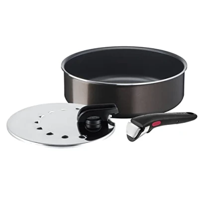 Obrázek Tefal Ingenio L1509002 Set von 3 Räumen, Sauteuse 24 cm + Deckel Griff, keine Induktion, Nicht Schicht, in Frankreich hergestellt