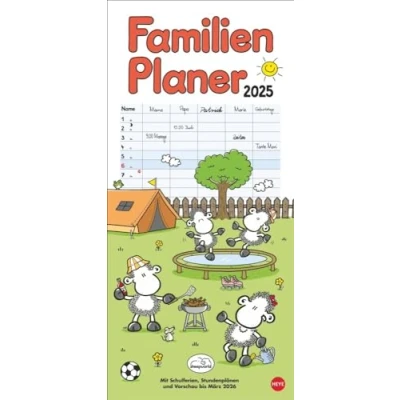 Obrázek sheepworld Familienplaner 2025: Familienkalender mit 5 Spalten. Liebevoll illustrierter Familien Wandkalender Schulferien und Stundenplänen. (Familienplaner Heye)