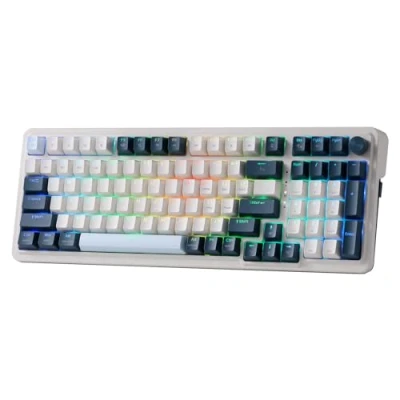 Obrázek Redragon K686 PRO 98 kláves Gasket RGB herní klávesnice, 3 režimy mechanická klávesnice s podstavcem Hot Swap, speciální ovládání otočného knoflíku a podložky tlumící hluk, lineární červený spínač,