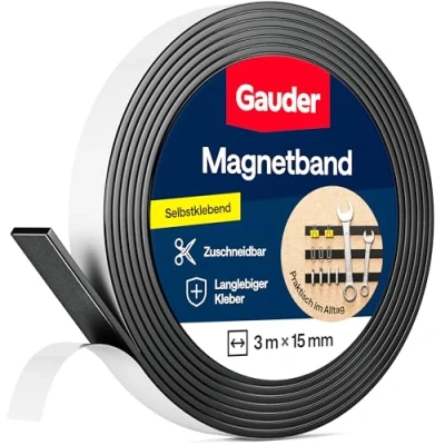 Obrázek GAUDER magnetická páska silně samolepicí s lepidlem 3M magnetické proužky silná lepicí (3 m)