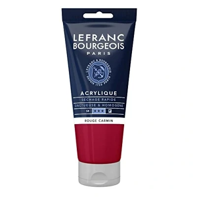 Obrázek Lefranc Bourgeois akrylová barva 300359 Fine karmínově červená, tuba 80 ml, krémová na vodní bázi, rychleschnoucí, stálá světle, voděodolná