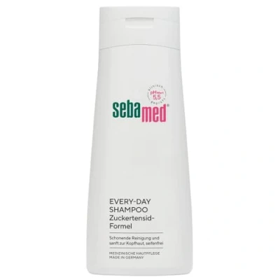 Obrázek SEBAMED Every Day šampon 200 ml, na vlasy pro dámy a pány, každodenní mytí vlasů, obzvláště jemný díky vzorci cukrové tenzidy, více bohatství lesku, bez mikroplastů, Made in Germany
